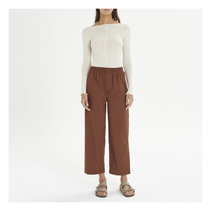 Baserange - Jura Popeline Elasticated Pants - Caramel