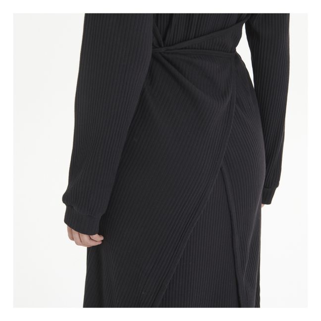 Robe Côtelée Shawn Coton Bio | Noir