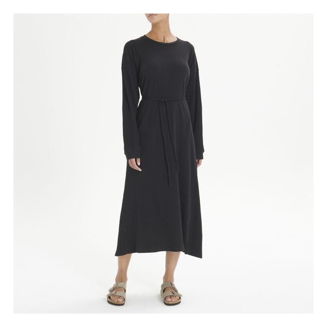 Robe Côtelée Shawn Coton Bio | Noir