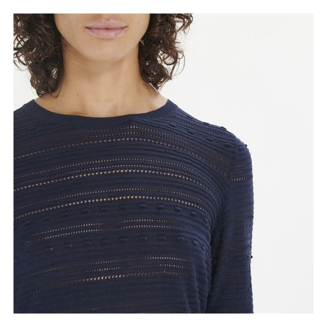 Isae Silk and Cupro Sweater | Azul Marino