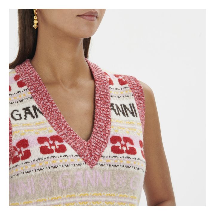 Jersey sin mangas de lana reciclada Logo | Rojo- Imagen del producto n°3