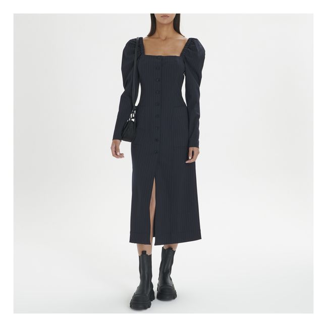 Robe Stretch Rayures Matières Recyclées | Bleu marine