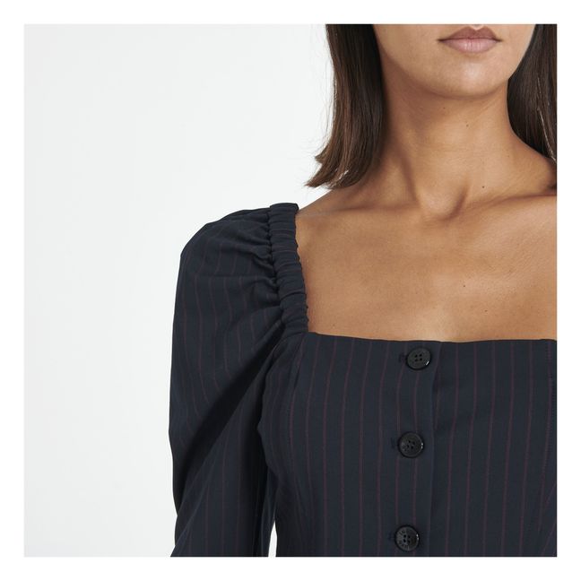 Robe Stretch Rayures Matières Recyclées | Bleu marine