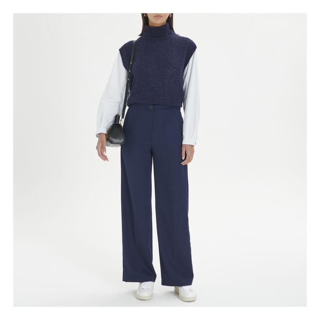 Pantalón de lana fría | Azul Marino