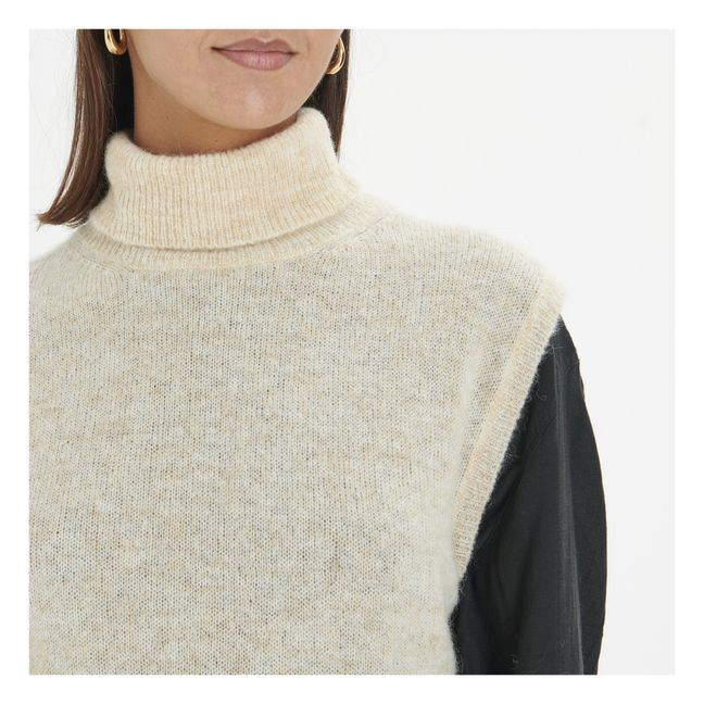 Pull Sans Manches Laine Vierge et Mohair | Ecru