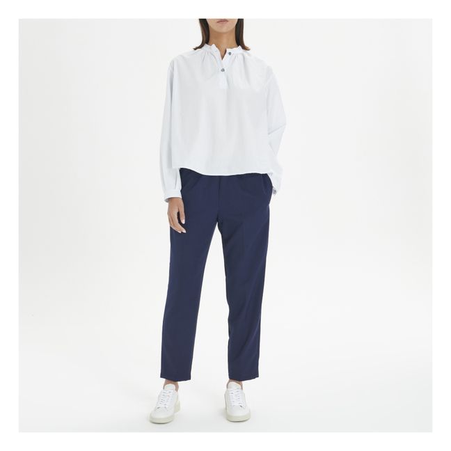 Blouse Popeline de Coton | Bleu ciel