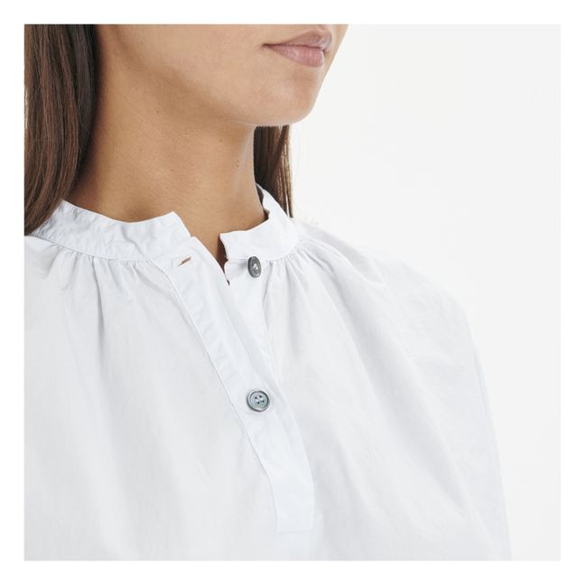 Blusa de popelina de algodón | Azul Cielo