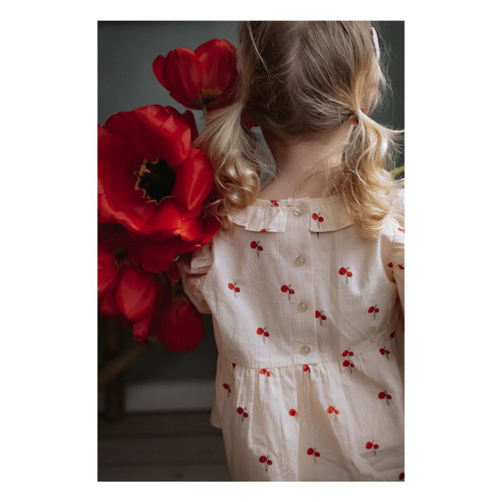Kleid Volant Blumen | Cremefarben- Produktbild Nr. 3