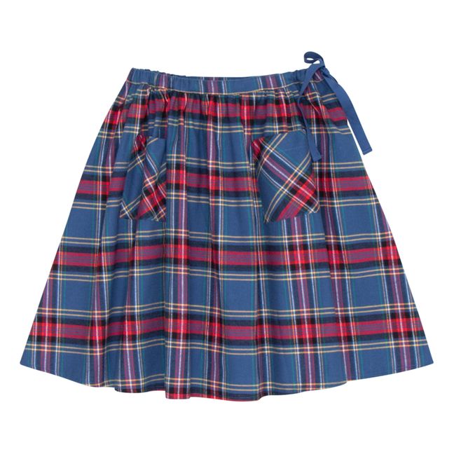 Midi Skirt with Glava Checks | Navy blue