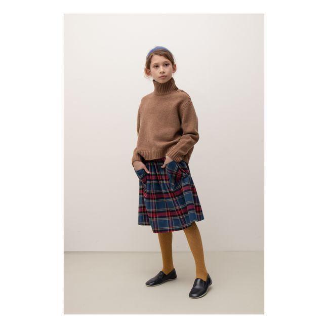 Midi Skirt with Glava Checks | Navy blue