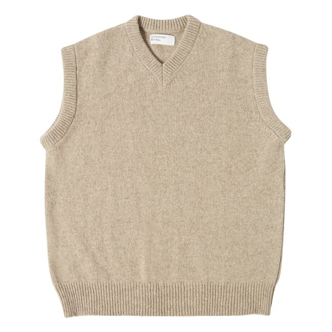 Jersey sin mangas de lana | Natural