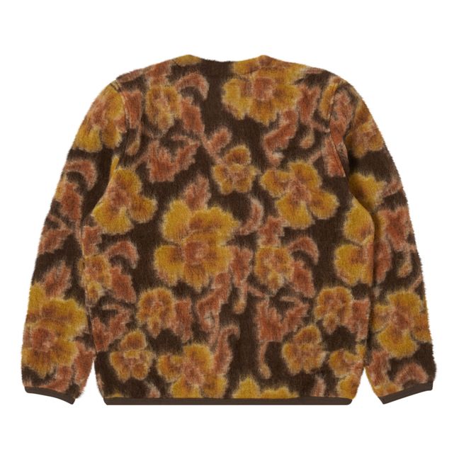 Chaqueta de lana con estampado floral | Chocolate