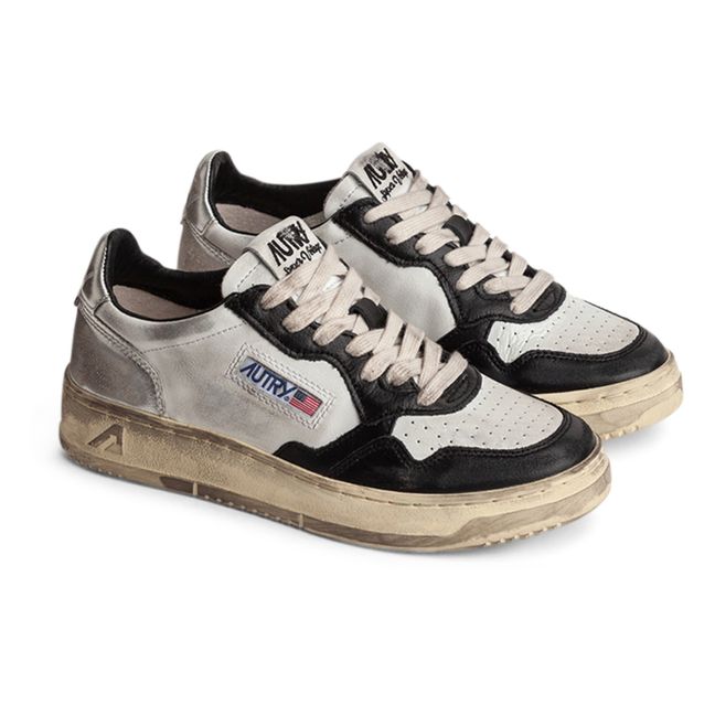 Sneakers basse Super Vintage in pelle bicolore | Argento