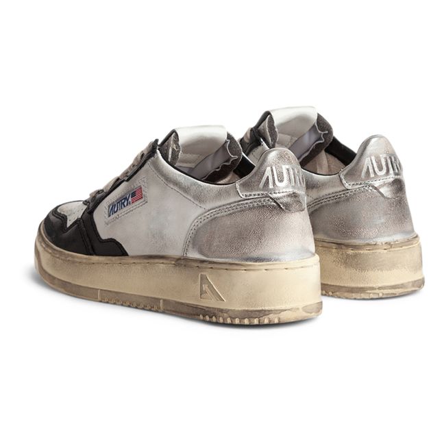 Sneakers basse Super Vintage in pelle bicolore | Argento