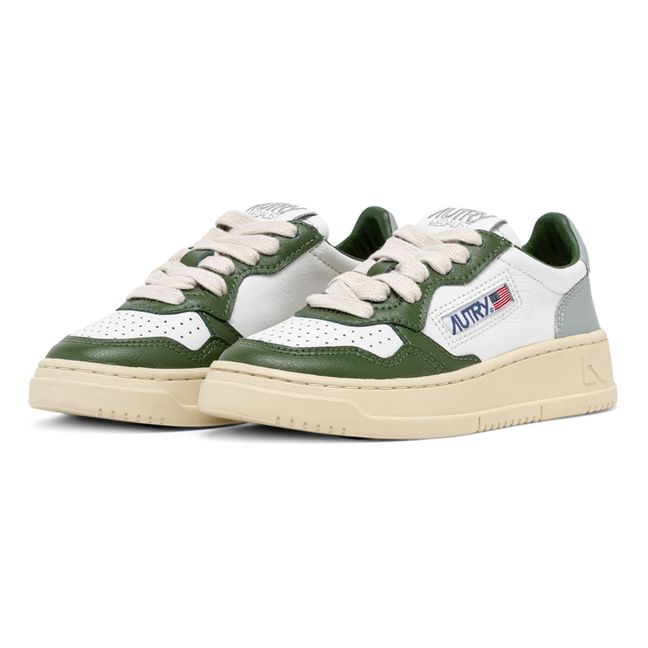 Baskets Kids Medalist Low Cuir Bicolore | Vert