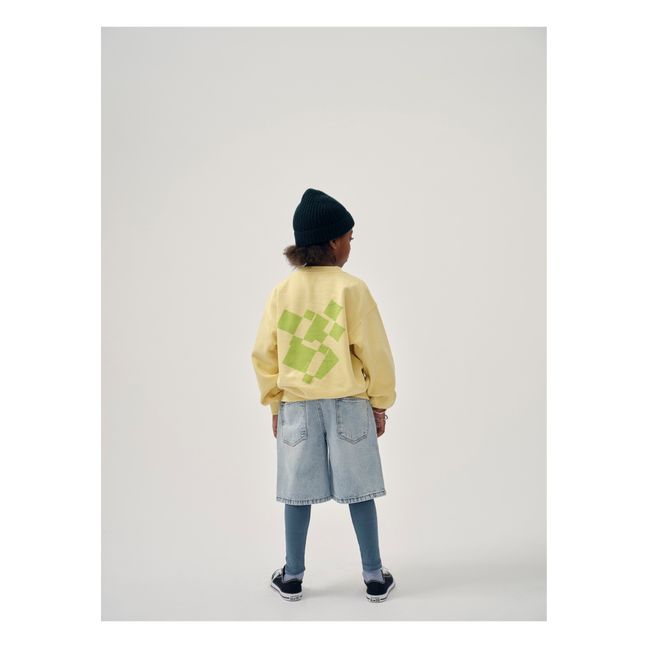 Bedrucktes Sweatshirt aus Bio-Baumwolle | Blasses Gelb
