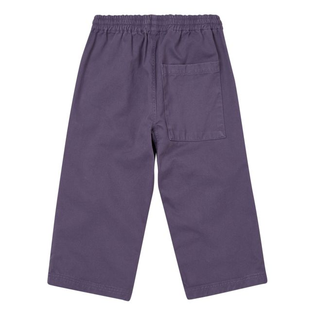 Organic Cotton Straight-Leg Trousers | Purple