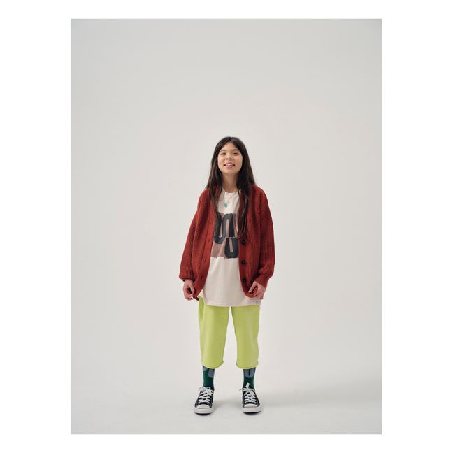 Joggers rectos de algodón orgánico | Verde amarillo