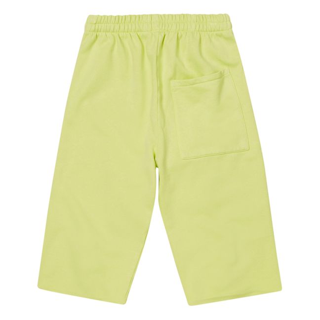 Joggers rectos de algodón orgánico | Verde amarillo
