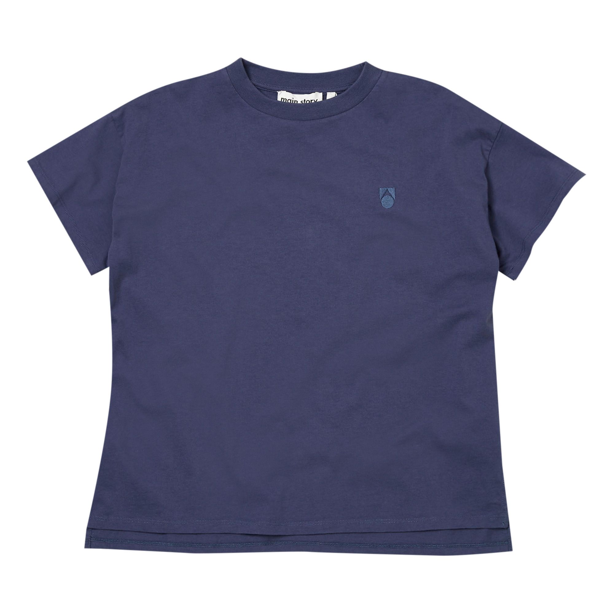 T-shirt bianca donna con stella blu scuro sul davanti