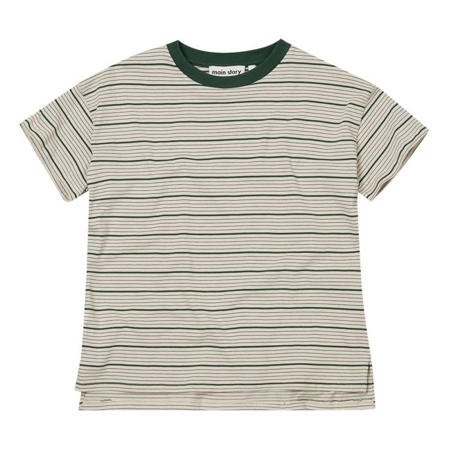 T-shirt Oversize Rayé Coton Bio | Ecru