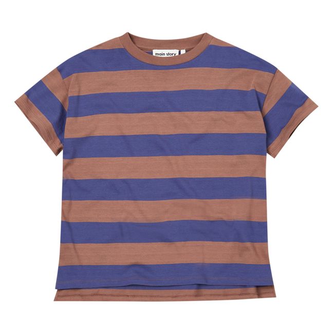 T-shirt Rayé Oversize Coton Bio | Marron