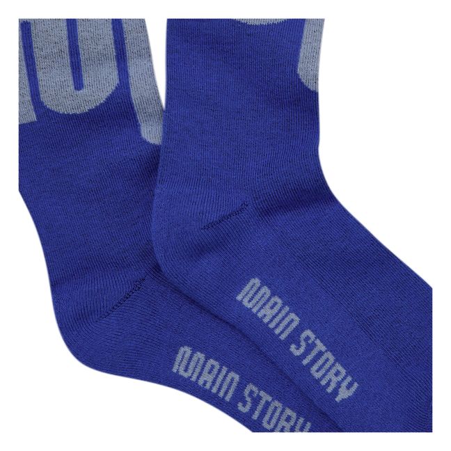 Chaussettes Logo Coton Bio | Bleu électrique