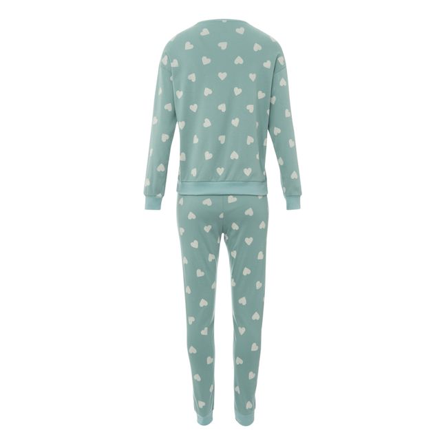 Heart Pyjama Sweatshirt + Pants - Women's Collection  | Green