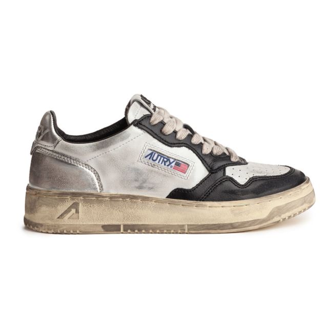 Baskets Super Vintage Low Cuir Bicolore | Negro