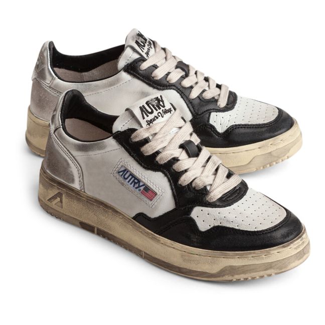 Baskets Super Vintage Low Cuir Bicolore | Negro