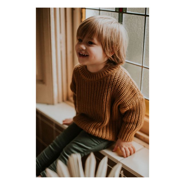 Chunky Organic Cotton Jumper | Ochre