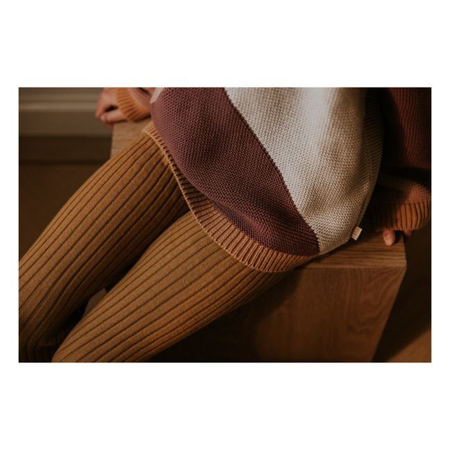 Legging Maille Ajourée Coton Bio | Ocra