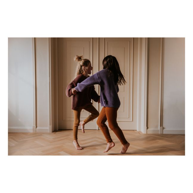 Legging Maille Ajourée Coton Bio | Marron