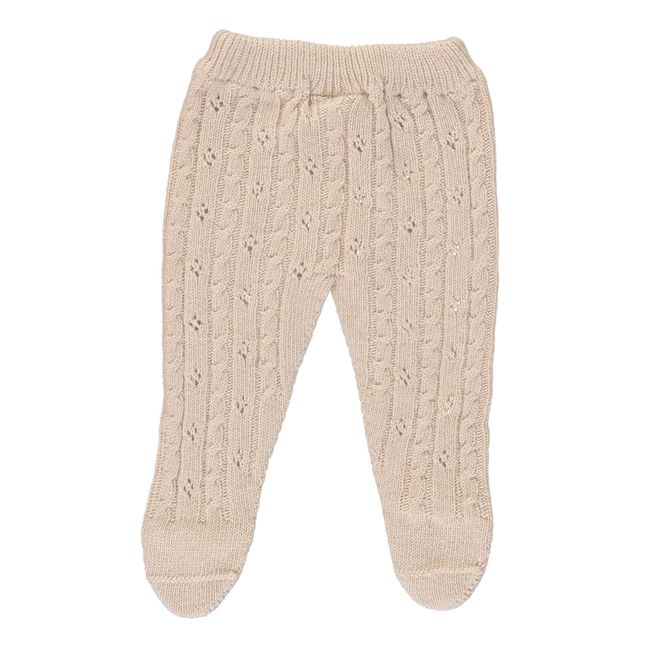 Legging à Pieds Laine Tricot Loulou | Beige