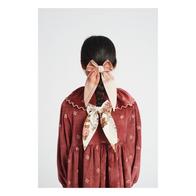 Barrette Nœud Fleurie Hana | Ecru