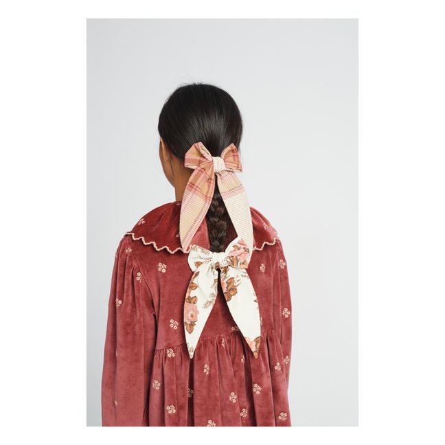 Hana Flowered Bow Hairclip | Ecru