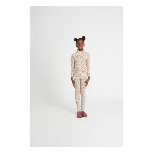 Legging aus Bio-Baumwolle mit Blumenmuster Adele | Rosa