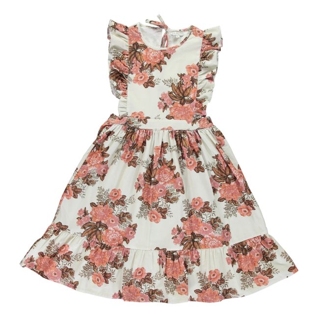 Vestido delantal floreado Hana | Crudo