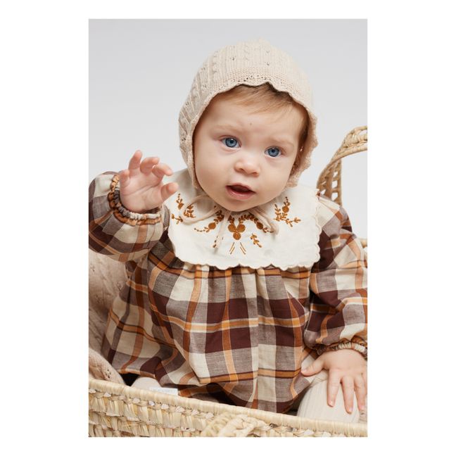 Blouse + Bloomer Coton Bio Carreaux Louisa | Braun
