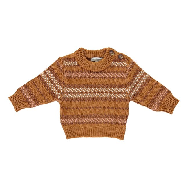 Wilder Striped Wool Sweater | Orange
