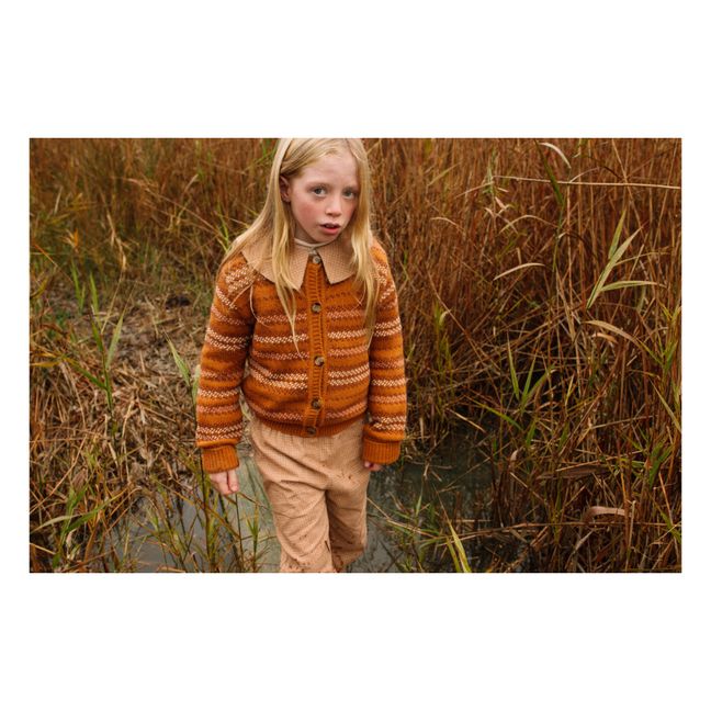 Cardigan Laine Rayé Wilder | Orange