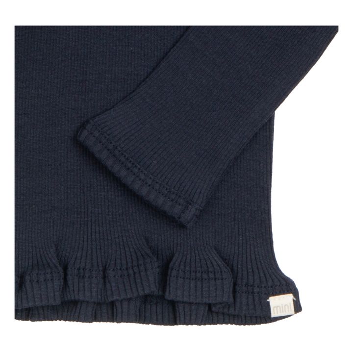 Jersey Bui de cuello vuelto de seda y algodón | Azul Marino- Imagen del producto n°3