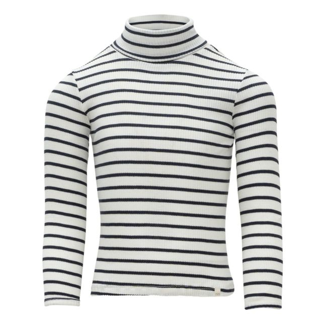 Pull Col Roulé Bui Soie et Coton | Bleu