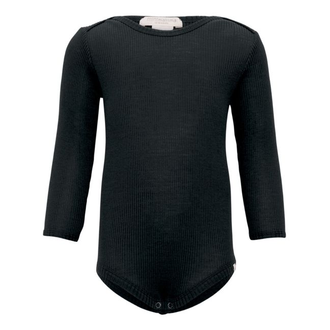 Body de canalé Alaska Merino | Verde Oscuro