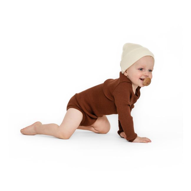Body de canalé Alaska Merino | Terracotta