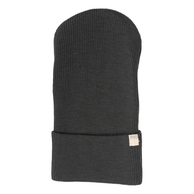 Arvid Merino Ribbed Beanie | Dark green