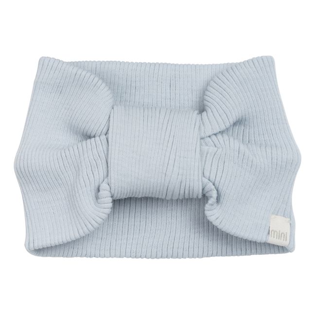 Fascia Alba Merino a coste | Azzurro