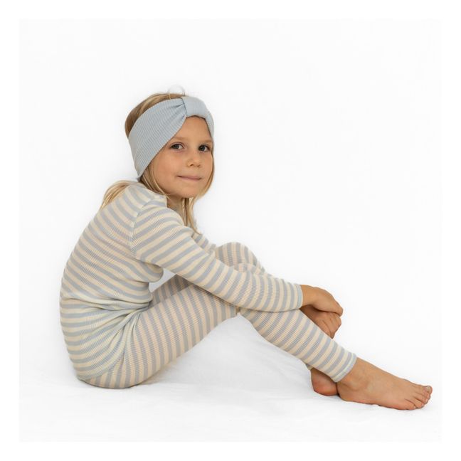 Headband Côtelé Mérinos Alba | Bleu Clair