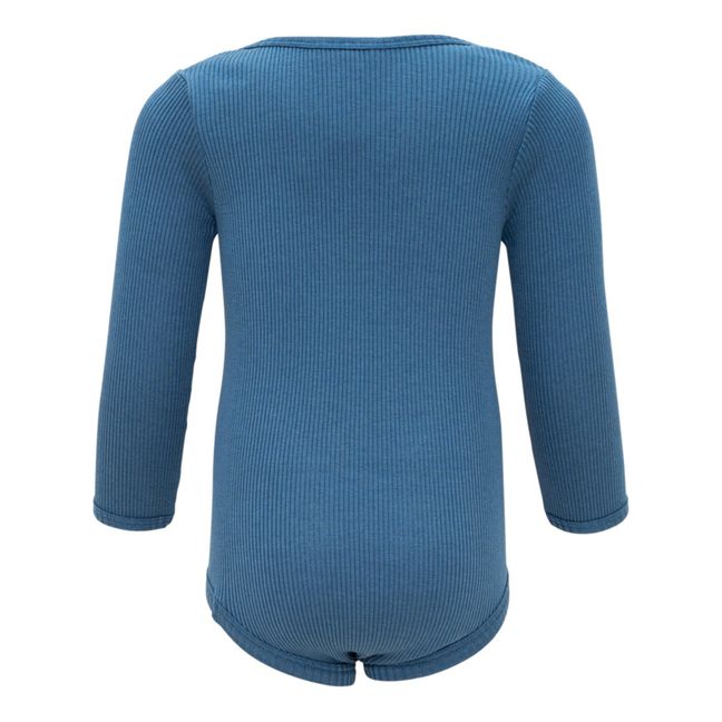 Body de punto elástico de algodón y seda Bono | Azul