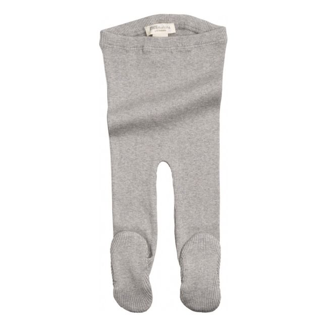 Leggings con piedi Bamse seta e cotone | Grigio